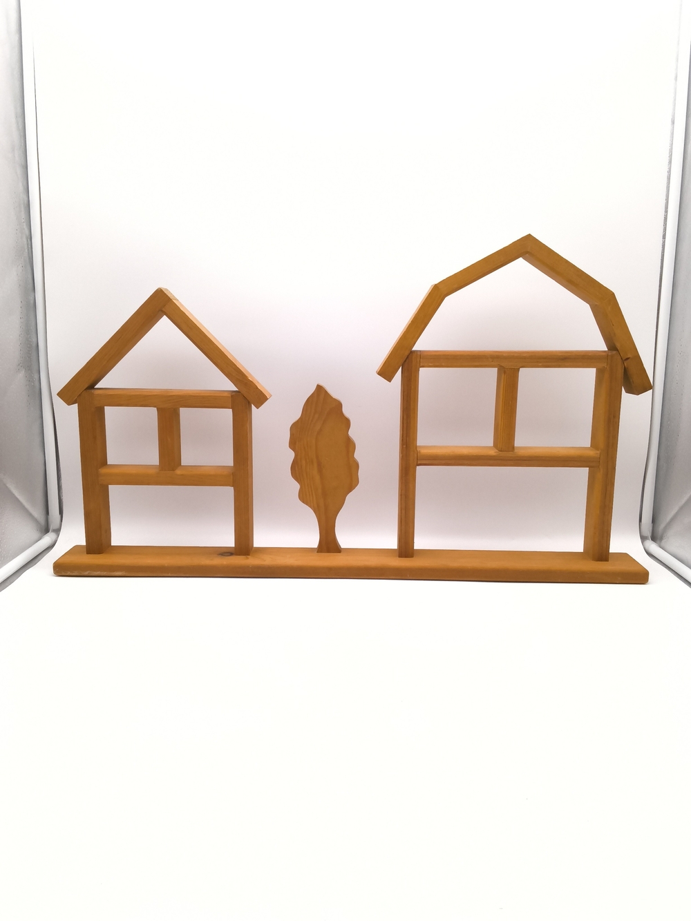 Vintage Wooden House Barn Knick Knack Shelf - Shadow Box Folk Art Display